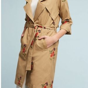 anthro/ embroidered trench
